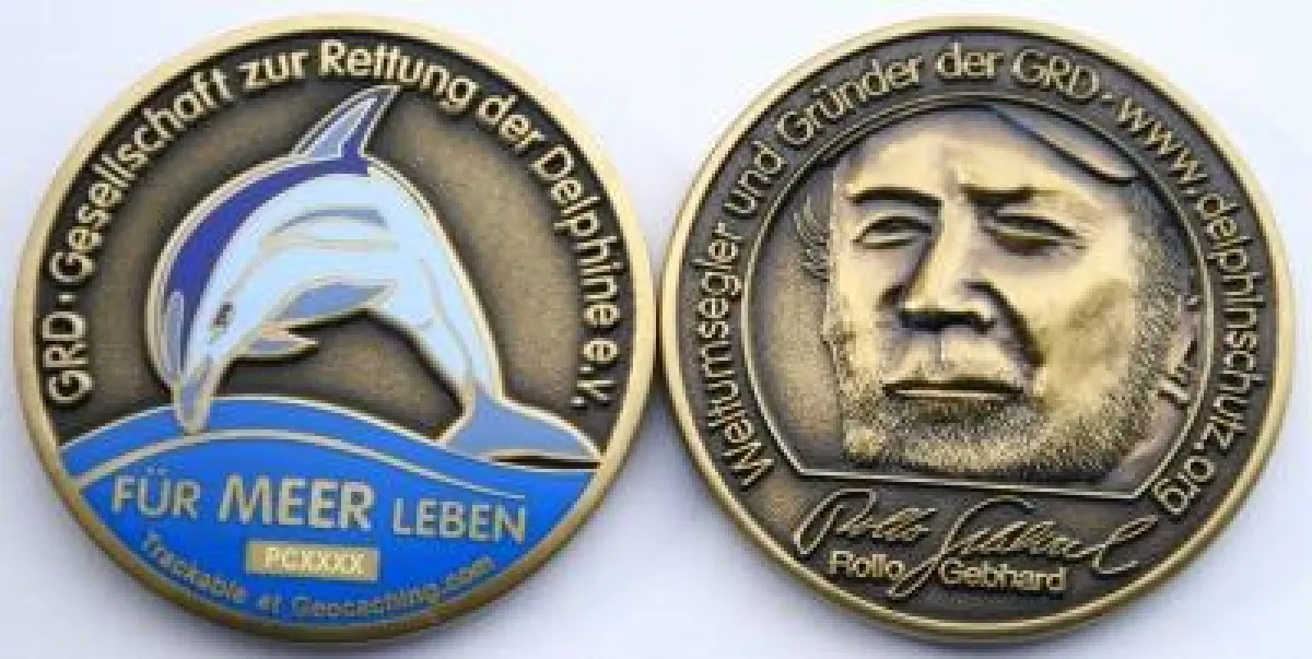 Die „Save the Dolphins Geocoin“