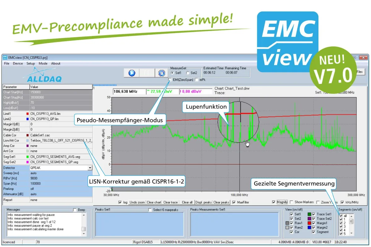 EMV-Precompliance Software EMCview Version 7.0