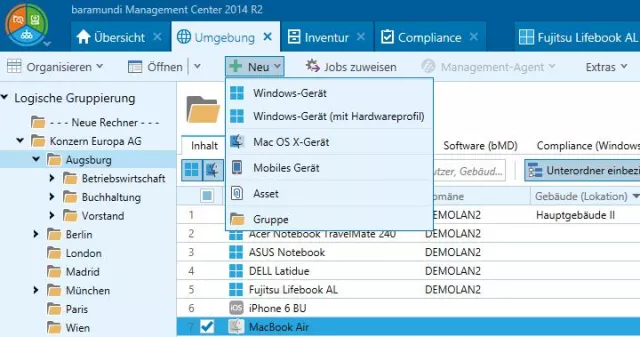 Bild: baramundi Management Suite 2014 R2 mit Unterstützung für Mac OS X