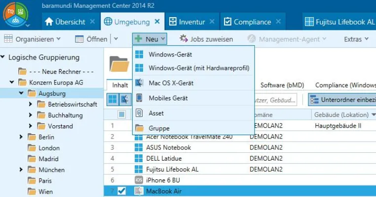 baramundi Management Suite 2014 R2 mit Unterstützung für Mac OS X Bild: baramundi Management Suite 2014 R2 mit Unterstützung für Mac OS X