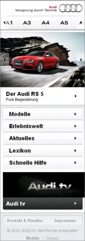 Neues Audi Mobile Portal: Audi setzt auf Kompetenz von CLANMO Bild: Neues Audi Mobile Portal: Audi setzt auf Kompetenz von CLANMO
