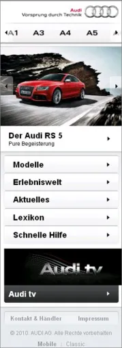 Bild: Neues Audi Mobile Portal: Audi setzt auf Kompetenz von CLANMO
