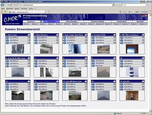 Bild: C-MOR Version 3 - Video-Überwachung wurde in der neuen Version deutlich erweitert und verbessert