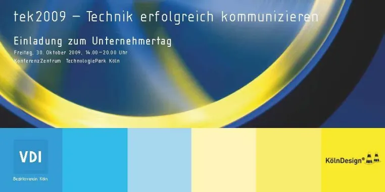 Bild: Unternehmertag "tek2009 - Technik erfolgreich kommunizieren" am 30.10.2009 in Köln