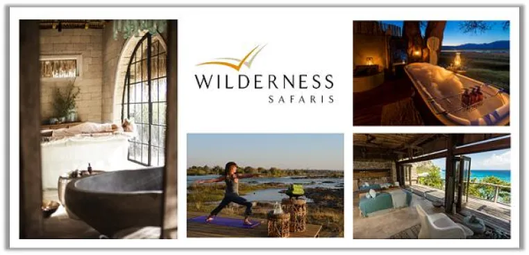 Bild: Entspannung zwischen Giraffe und Elefant - Wilderness Safaris bietet Spa-Behandlungen mit Weitblick