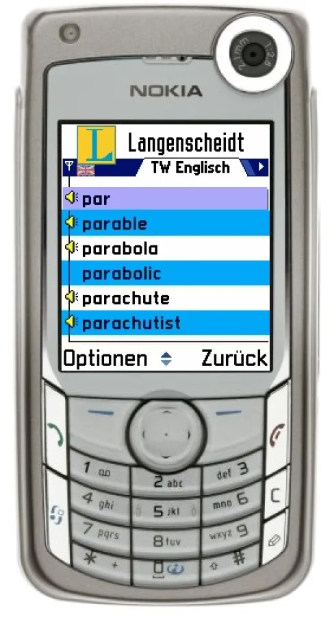 Langenscheidt Wörterbücher mit Sprachausgabe auf dem Nokia 6680