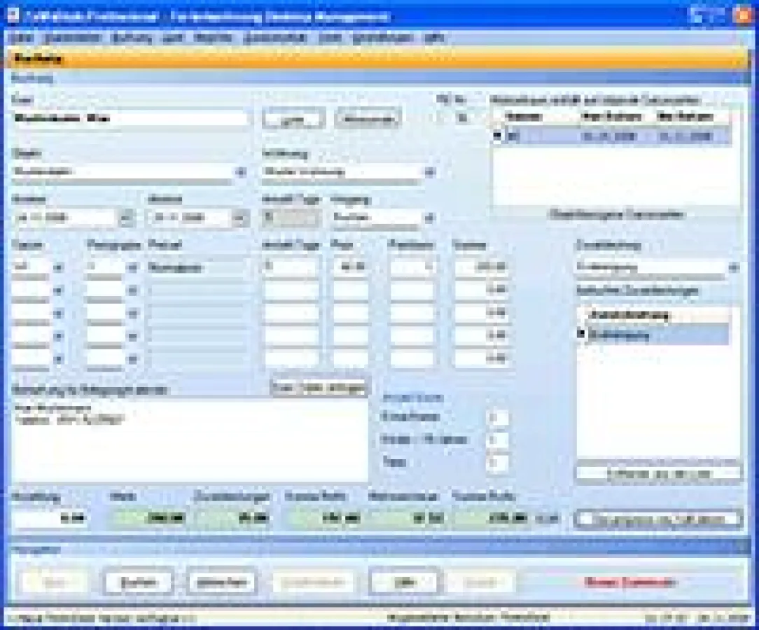 FeWoDesk Buchungsmaske