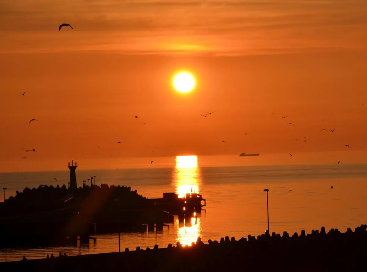Sonnenuntergang am Kolberger Hafen
