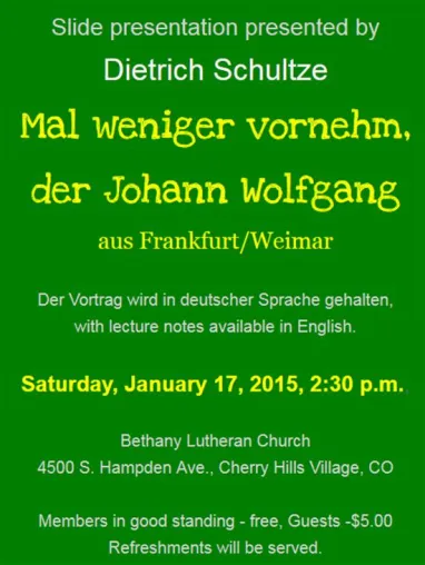 Bild: Autor der Frankfurter Verlagsgruppe AG zum Präsidenten des Goethe Clubs in Denver gewählt