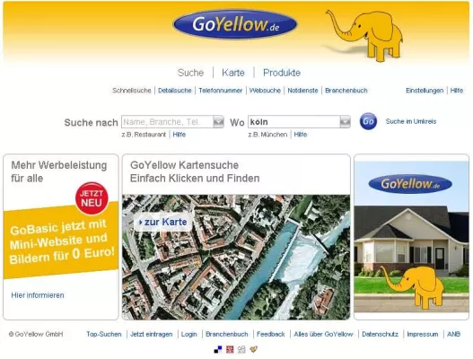 Bild: Online-Branchenauskunft GoYellow.de jetzt mit Experten-Bewertung vom Varta-Hotel- und Restaurantführer