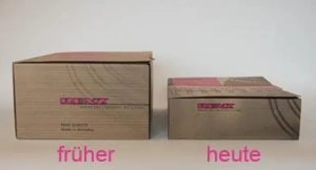 Bild: Neue, platzsparende Verpackung „face to face“ für RENZ RING WIRE® geschnittene Drahtkamm-Bindeelemente