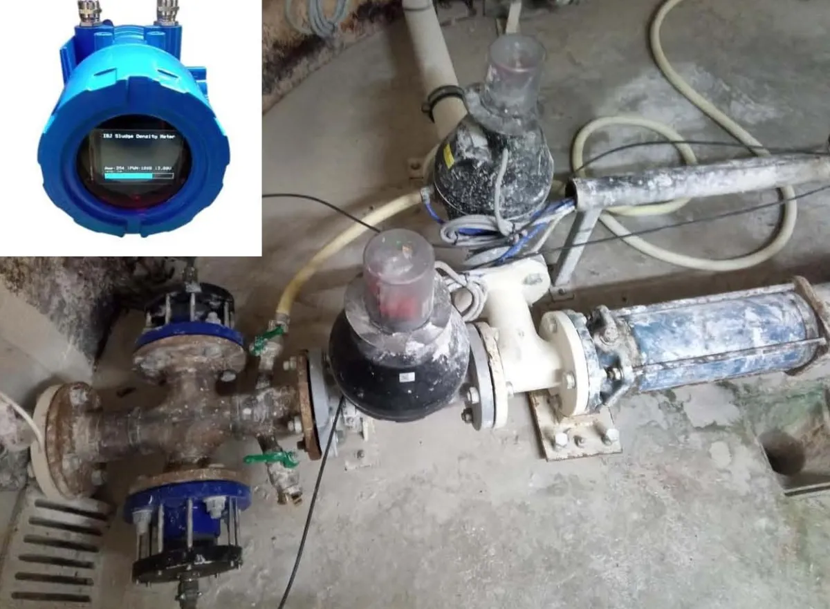 Typische Installation der Schlammdichtemessung im Schlammkreislauf