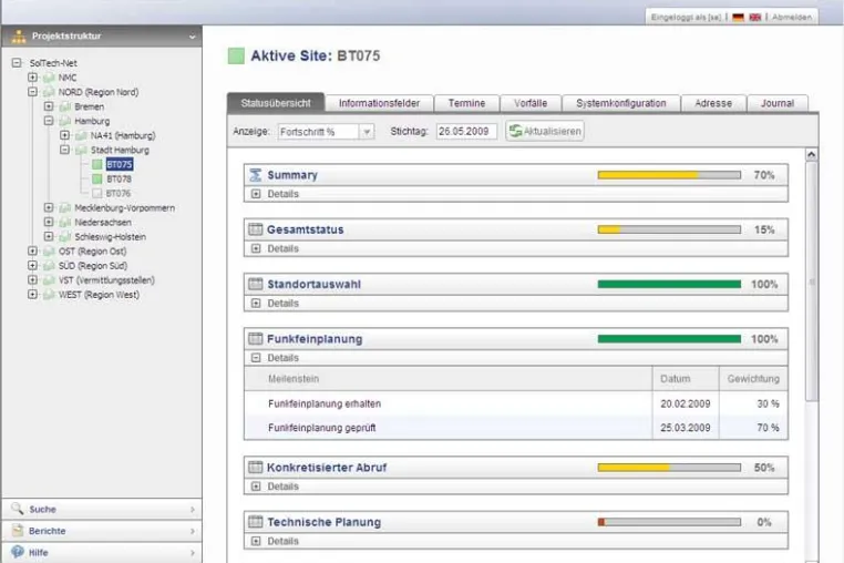 Roll-Out Projekte umfassend abbilden – SiteTracker sorgt für einen klaren Durchblick Bild: Roll-Out Projekte umfassend abbilden – SiteTracker sorgt für einen klaren Durchblick