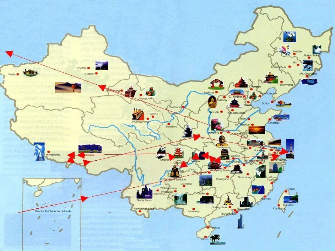 China Reisekarte
