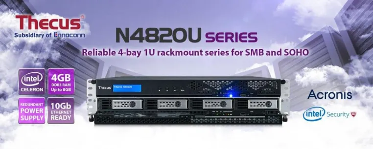 Thecus kündigt neue, wirtschaftliche N4820U 4-Bay Rackmount-NAS an Bild: Thecus kündigt neue, wirtschaftliche N4820U 4-Bay Rackmount-NAS an