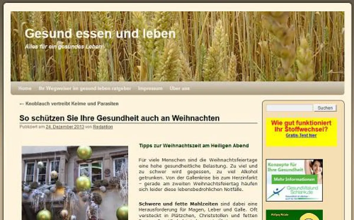 Gesund an Weihnachten