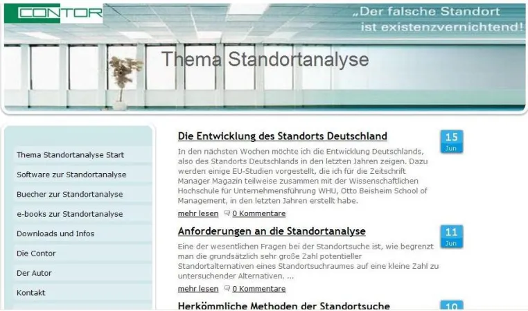 Bild: Der Thema-Standortanalyse-Blog der Contor ist nun online