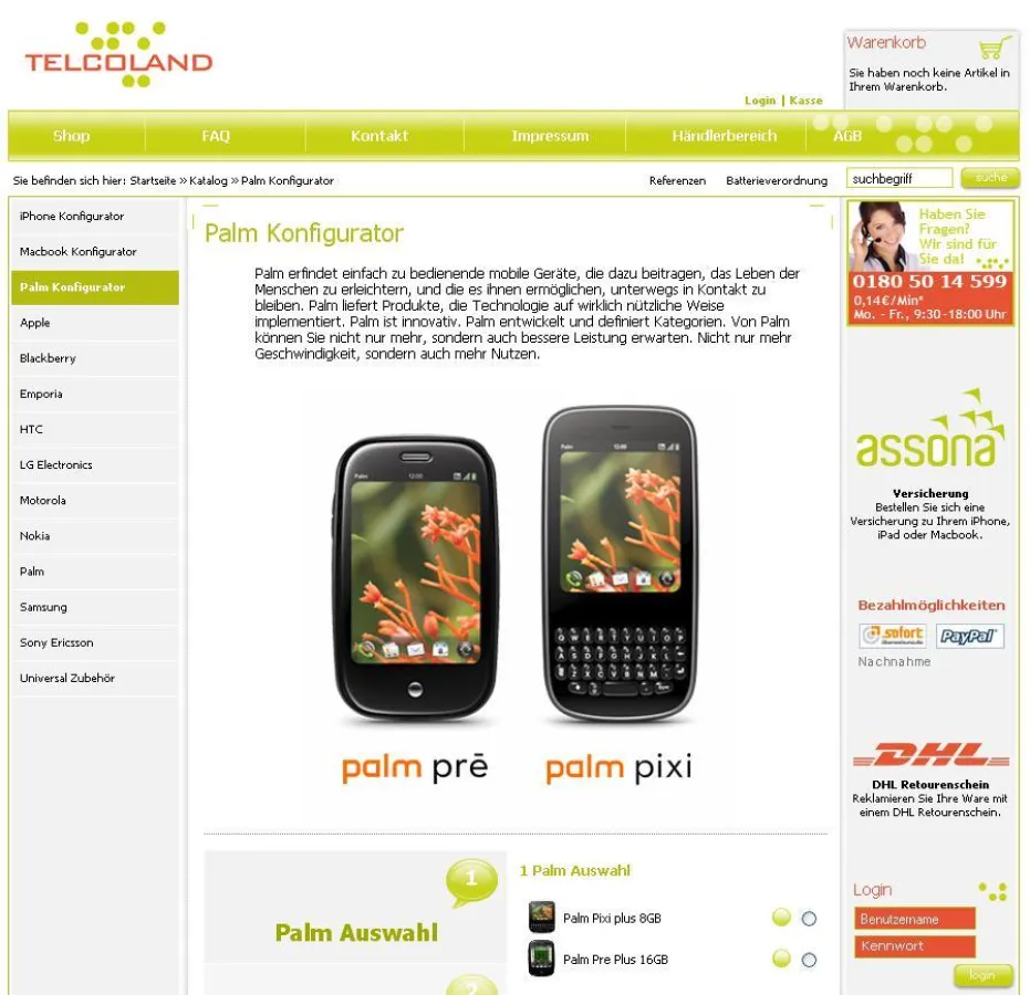 PALM Pixi plus und PALM Pre plus jetzt bei der Telcoland GmbH