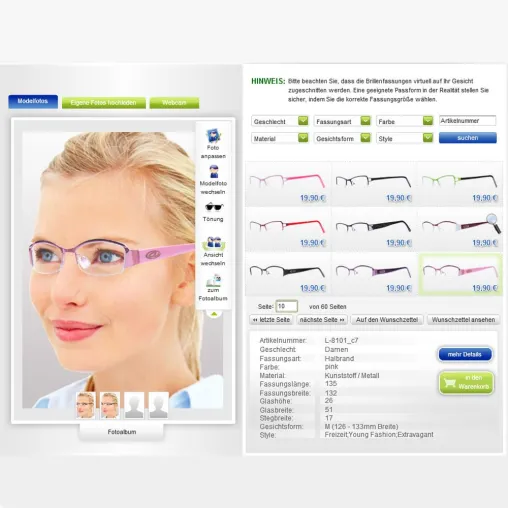 Neu: Online-Brillenanprobe mit Profilansicht bei my-Spexx.de- hochwertige Brillen sicher und einfach bestellen Bild: Neu: Online-Brillenanprobe mit Profilansicht bei my-Spexx.de- hochwertige Brillen sicher und einfach bestellen