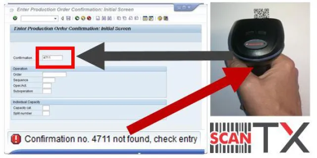 Bild: scanTX – Barcode-Scan steuert SAP-Transaktion