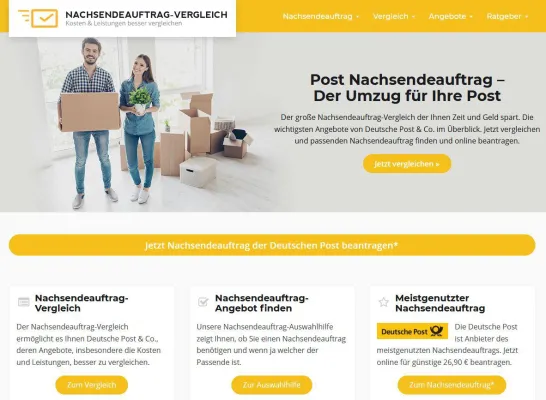 Bild: Nachsendeauftrag - Post-Umzug oft unnötig teuer - Neues Ratgeber- und Vergleichsportal hilft Kosten sparen