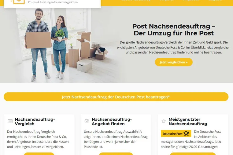 Bild: Nachsendeauftrag - Post-Umzug oft unnötig teuer - Neues Ratgeber- und Vergleichsportal hilft Kosten sparen