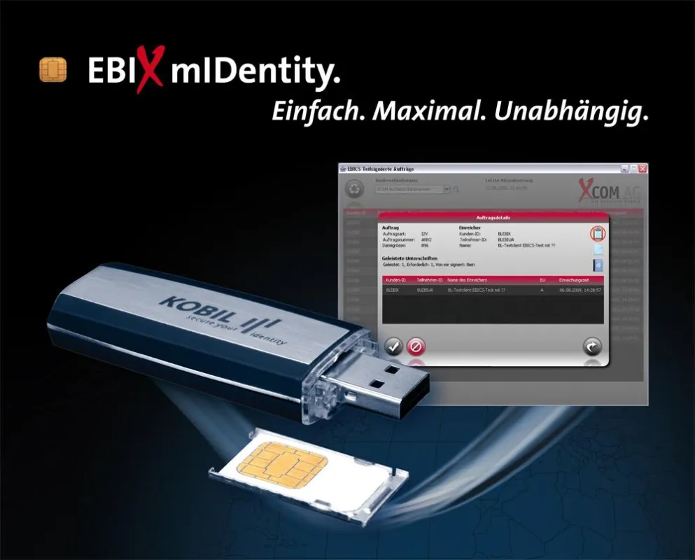 EBIXmIDentity - KOBIL Systems und XCOM AG bieten mobile und bankübergreifende Lösung zur Signierung und Verwaltung von Transaktionen auf Basis von EBICS