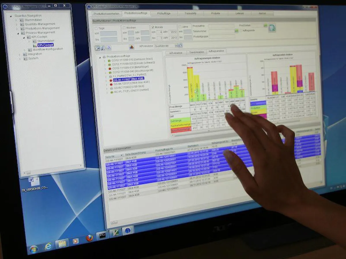 GUARDUS MES bietet ab sofort MultiTouch-Oberflächen unter Windows 7