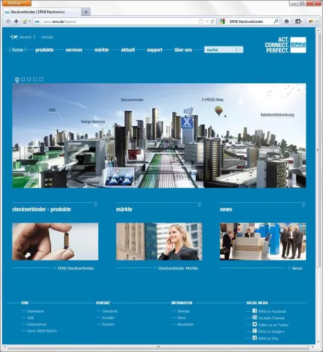 ERNI Electronics mit neuem Web-Auftritt Bild: ERNI Electronics mit neuem Web-Auftritt
