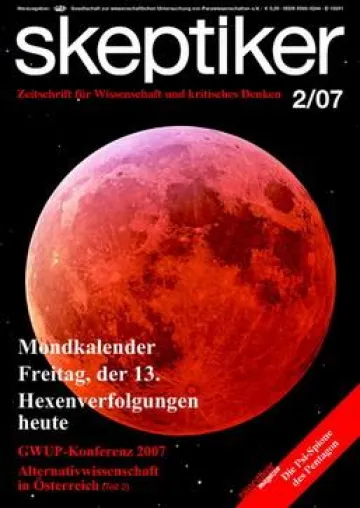 Bild: Skeptiker 2/2007 erschienen: Mondkalender, Freitag, der 13., Hexenverfolgung und PSI-Spione