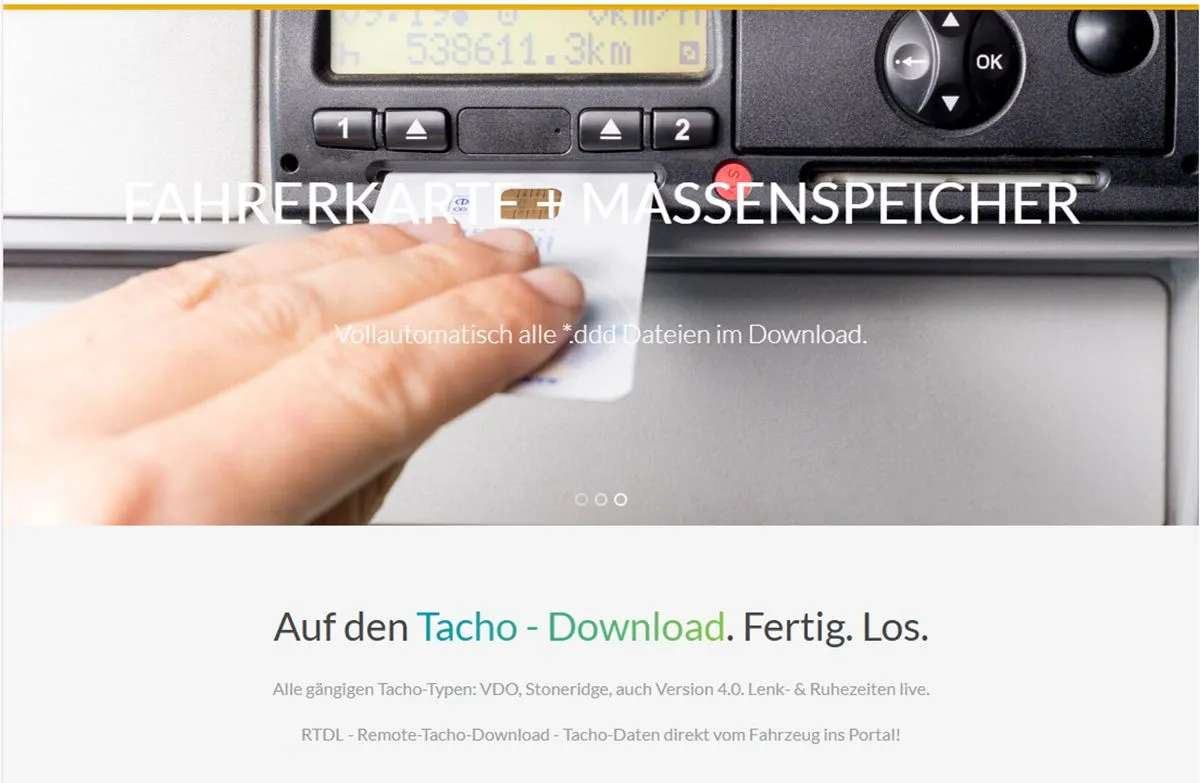 Telematik: Automatisierung der Auswertungen digitaler Tachographen in der Transportlogistik (© AREALCONTROL GmbH)
