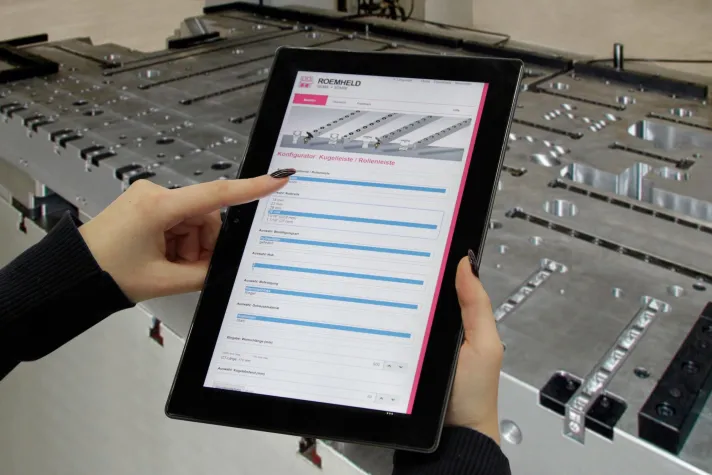 Bild: ROEMHELD erweitert Sortiment an Rollen- und Kugelleisten für einfachen Wechsel / Transport schwerer Werkzeuge