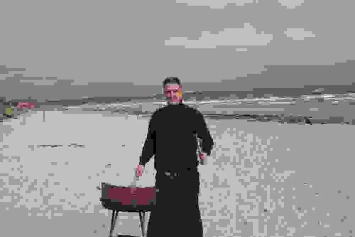 Veranstaltungsleiter Christian Rogge probt schon: