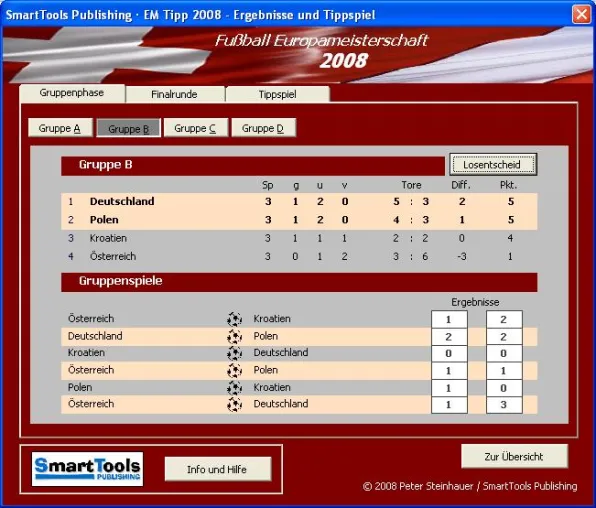 Kostenloser Manager für Tippgemeinschaften zur Fußball EM 2008 Bild: Kostenloser Manager für Tippgemeinschaften zur Fußball EM 2008