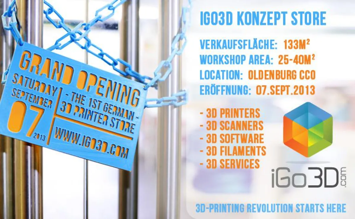 iGo3D eröffnet Deutschlands erstes Fachgeschäft für 3D-Druck