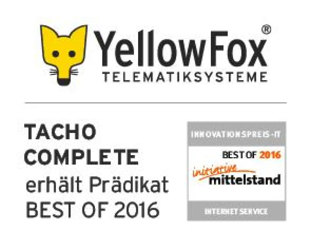 Innovationspreis-IT 2016 für Fahrtenschreiber-Anbindung TachoComplete von YellowFox