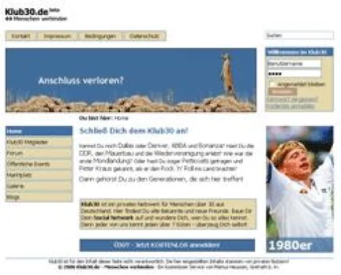 Bild: Web 2.0: Klub30 startet Social Networking für Ü30er