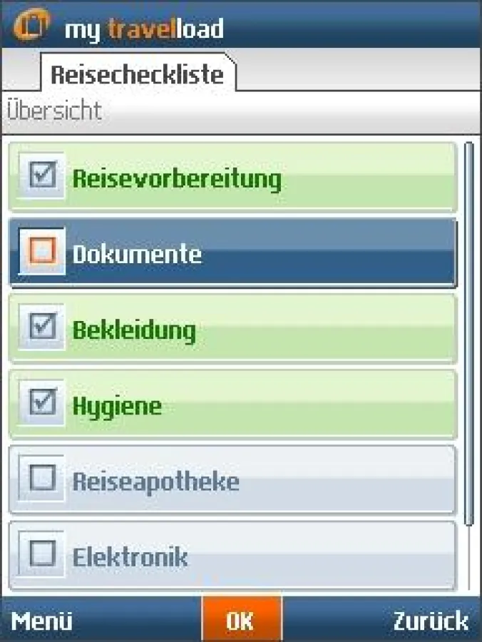 my travelload - Reisecheckliste direkt auf dem Handy.