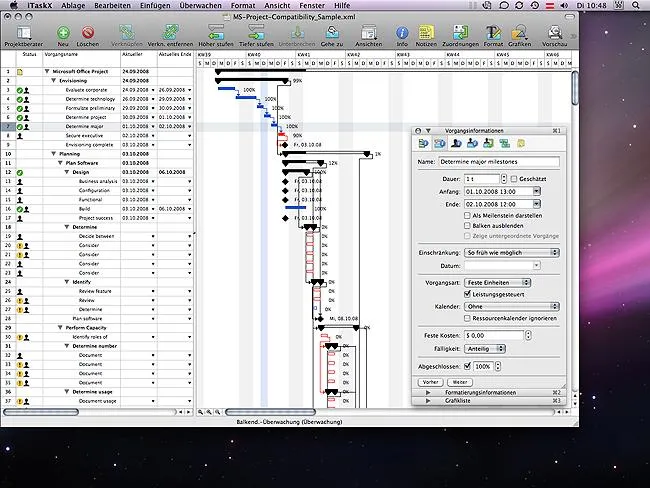 Bild: iTaskX 2.6.2 unterstützt Microsoft Project 2010