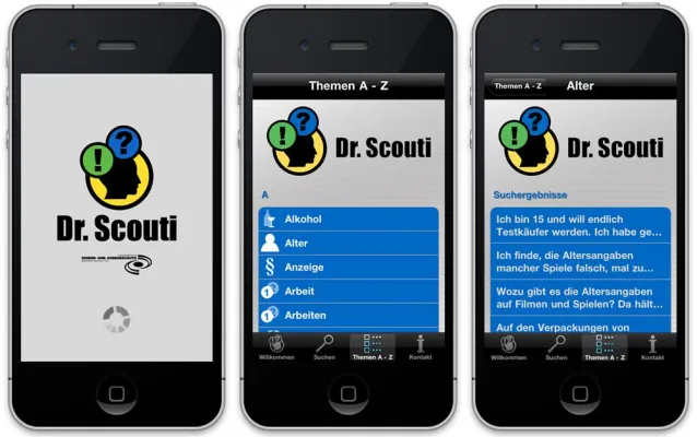 Bild: iPhone App „Dr. Scouti“ bringt Fragen und Antworten zum Jugendschutz aufs Handy