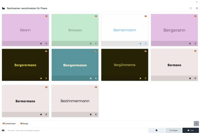 Online-Tool zum Nachnamen-Verschmelzen für Paare Bild: Online-Tool zum Nachnamen-Verschmelzen für Paare