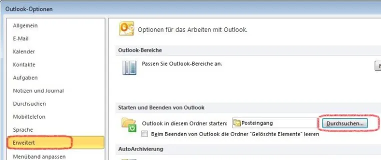 Bild: Wie rufe ich den Kalender als Outlook-Startseite auf? - Der QualityHosting-Outlook-Tipp