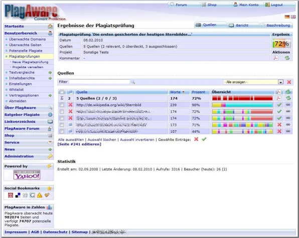 Bild: Plagiatsprüfung und Contentschutz PlagAware in neuer Version