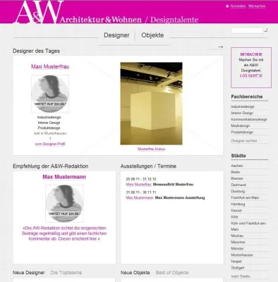 Bild: A&W fördert junge Designtalente / Alles rund um Design und Stil auf der Homepage awmagazin.de