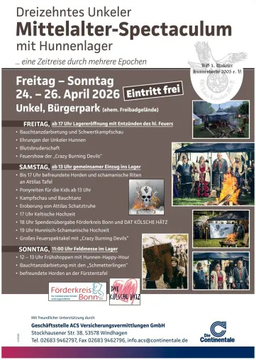 Bild: 13. Unkeler Mittelalter-Spectaculum: Zeitreise im Bürgerpark bei freiem Eintritt