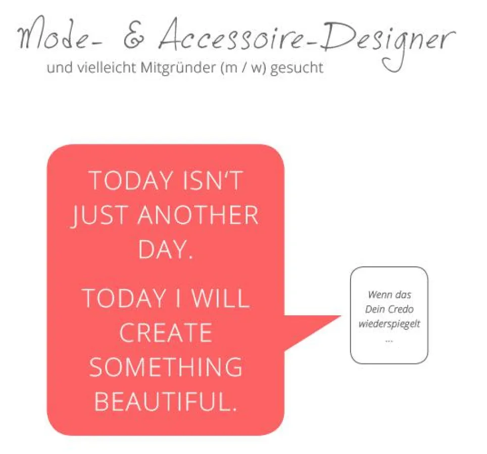 Create@Liebthings.com sende keine Bewerbung, sende Links zu Deinen Arbeiten, Fotos, Profilen im Netz