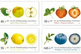 Bild: Wohlfahrtsmarken 2010: "Obst" – Genuss für Augen und Nase