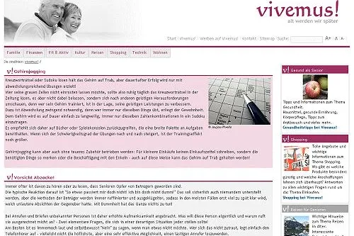 Bild: Vivemus - Neues Internetportal für Senioren