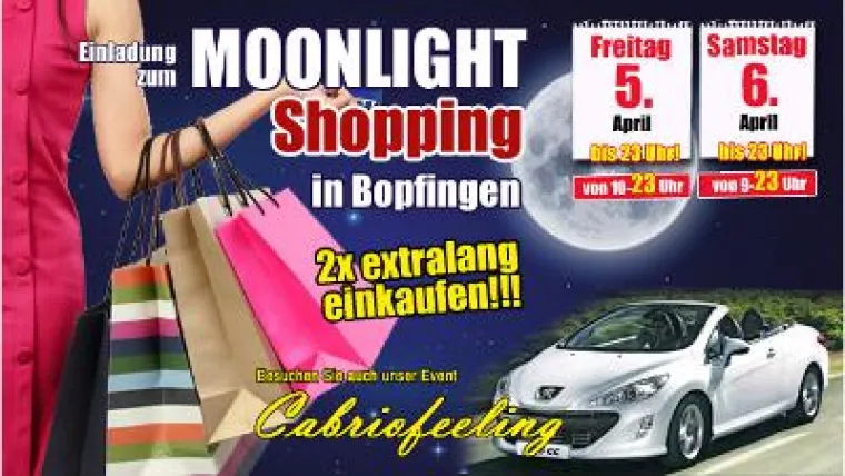 Bild: Moonlightshopping in Bopfingen lockt mit Cocktails & Cabrio-Show