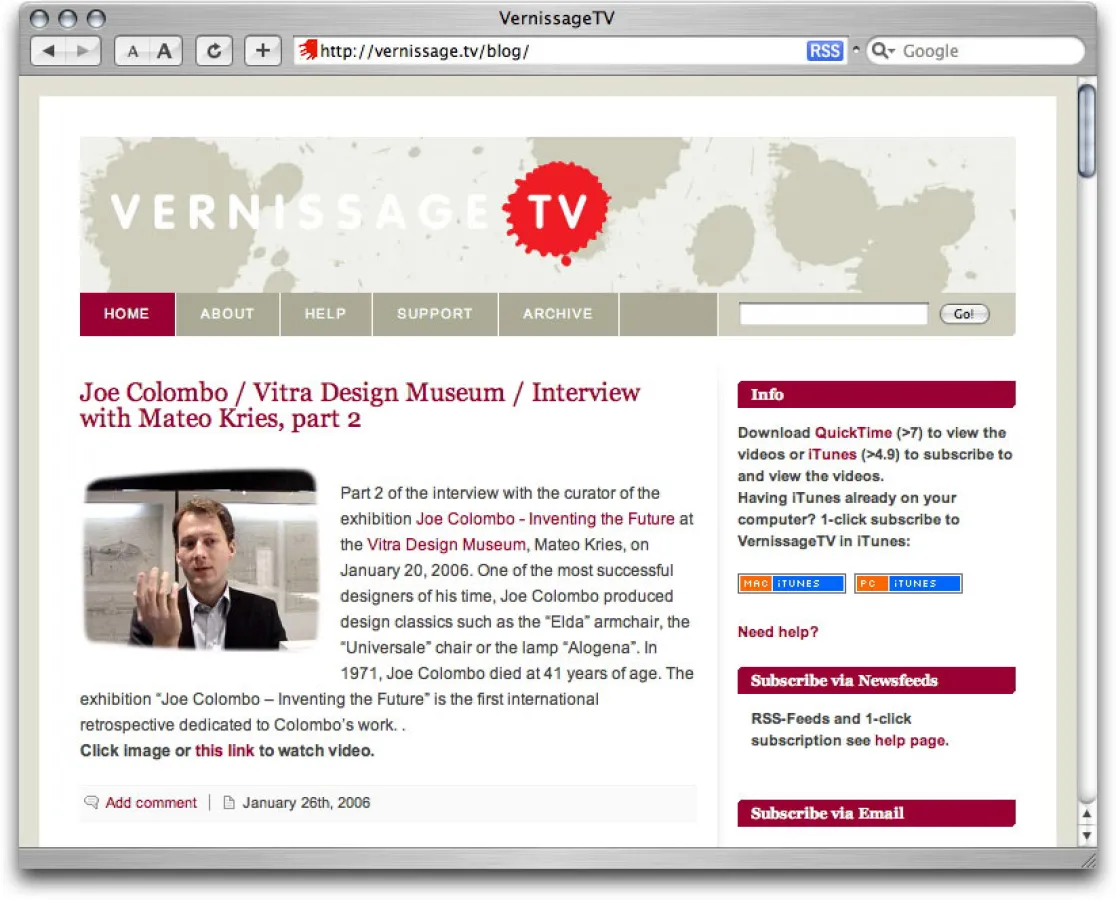 VernissageTV: Kurator Mateo Kries über die Ausstellung Joe Colombo im Vitra Design Museum.